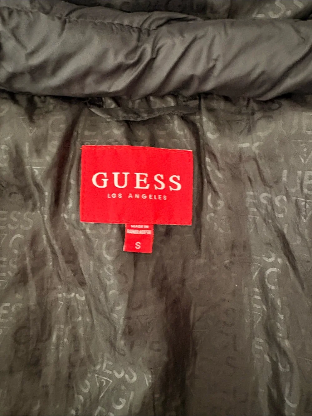 Guess Black Quilted Puffer Jacket